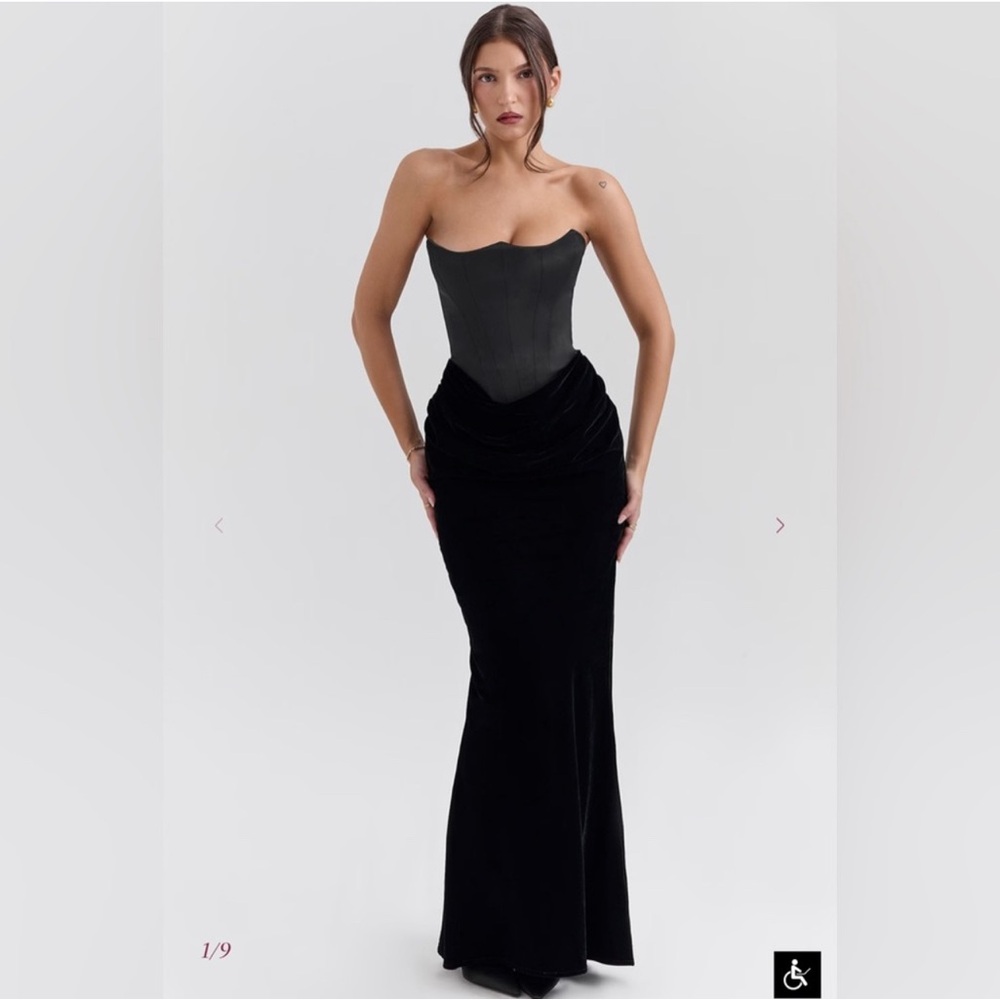 House of CB Black Strapless Dress